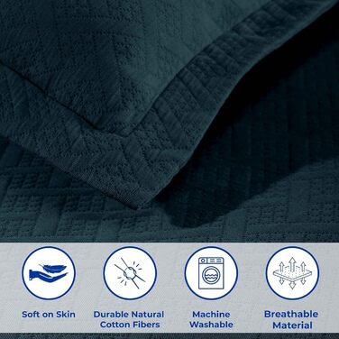 Набір постільної білизни Superior з ковдрою та наволочками, бавовна, розмір King Size, колір Deep Sea