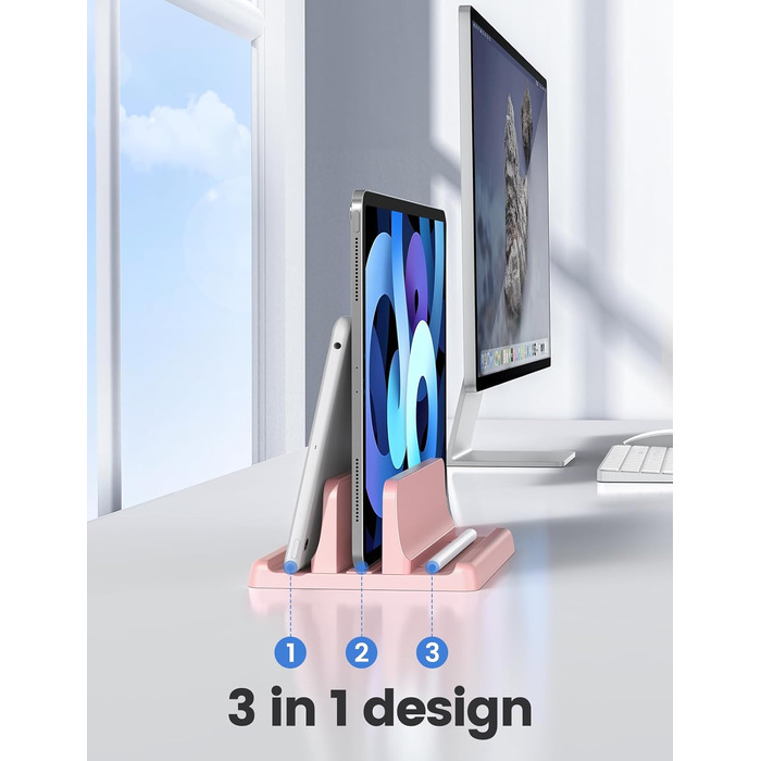 Підставка для ноутбука VAYDEER вертикальна, 3-в-1, для MacBook, iPad, Tablet, до 17.3