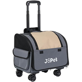 Сумка-переноска для тварин на колесах, рюкзак для собак та котів, сумка для подорожей, сіра