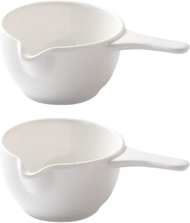 Cabilock 2Pcs Ceramic Sauce Boat Sauce Jug Sauce Bowl Dipping Bowl Porcelain Appetizer Dessert Plate for Salad Soy Tomato Sauce
