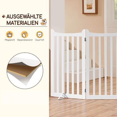 Захисне ґратка для собак Yaheetech, 90.5 x 201.5 см, 4 панелі, білий колір. Ідеально підходить для дому, кухні, проходу, каміну, печі.