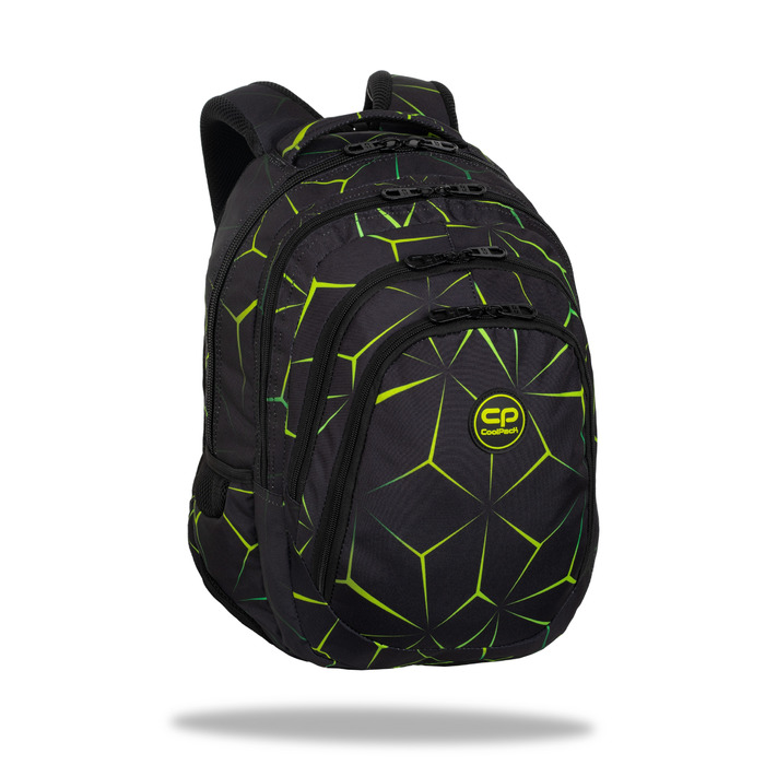 Багатовідсіковий шкільний рюкзак CoolPack, чорний, багатоколірний, зелений, 28 л