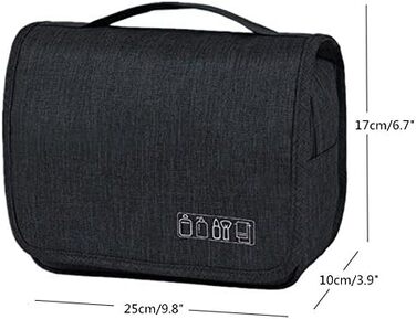 Чоловіча/Жіноча Сумка для Туалетних Принадлежностей, Розкладна, з Ручкою, для Подорожей, Чорна
