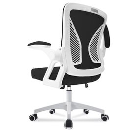 Офісний стіл з регульованими підлокітниками, ергономічний крісло з сітчастою спинкою, підтримкою попереку, регульованою висотою, м'яким сидінням, поворотним на 360°, (білий)