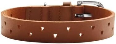 Нашийник для собак HUNTER Aalborg Soul, колір Cognac (коньячний), з сердечком, міцний, розмір 30