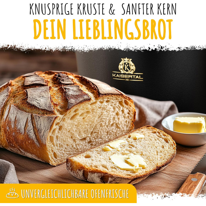KAISERTAL 26cm Cast Iron Pot for Bread Baking + Proofing Basket - Seasoned Bread Baking Mold with Lid - Bread Pot for Baking - Bread Baking Pot, Bread Baking Set, Cast Iron Pot for Bread Baking, Bread Baking Accessories, Bread Form