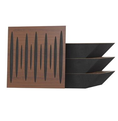 Набір акустичних басових пасток для кутів PULSE-100mm (4 шт), 50x50x10 см, колір горіх — звукопоглинаючі панелі для студії звукозапису