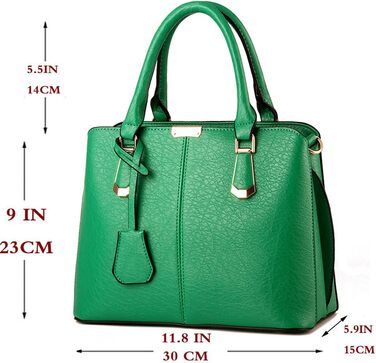 Сумка жіноча шоппер велика зелена з екошкіри на плече та ручки Damen