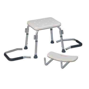 Teqler T-135303 Душовий стілець для догляду, висота регулюється 38-45 см, табурет для ванної для людей з обмеженою мобільністю