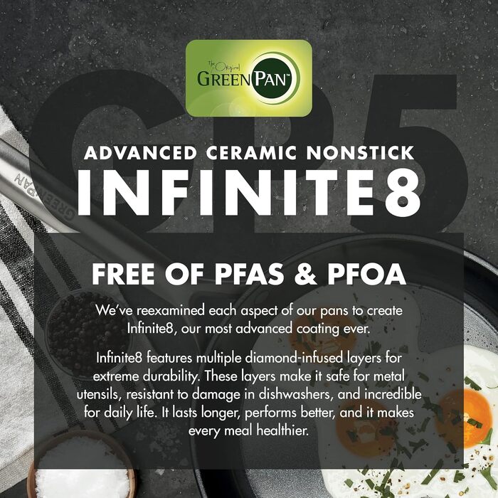 Сковорода GreenPan GP5 з антипригарним покриттям Hartelox, 25.4 см, індукційна, півовальна, чорна