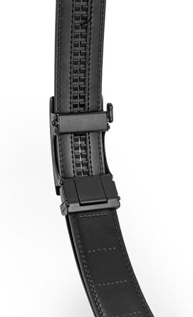 Чоловічий шкіряний ремінь на пряжці, ширина 35 мм, чорний, 125 см, підходить для об'єму талії 92-107 см. Ідеально для костюма, бізнесу та джинсів.