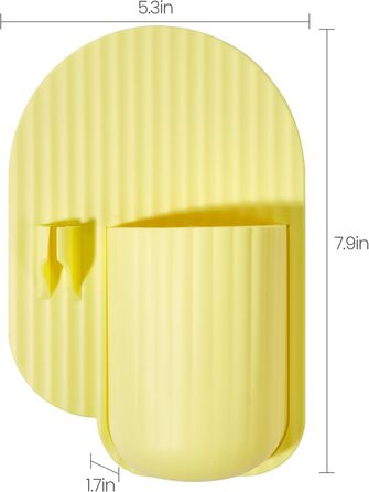 Silicone Shower Toothbrush Holder, Suction Cup, Shower Box Tool, Bathroom Tool, Suction Cup for Walls or Mirrors, Silicone is Waterproof and Removable for Reuse, Yellow