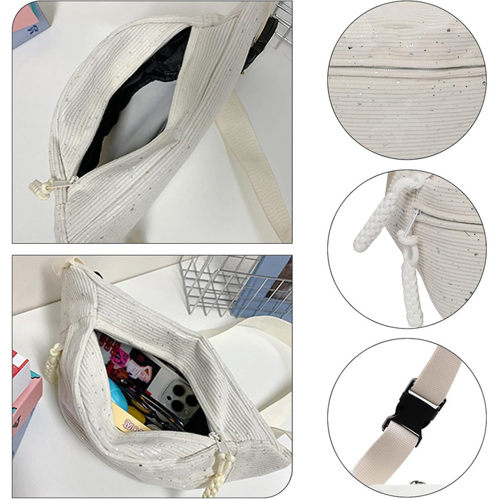 Жіноча поясна сумка з корду, на плече, регульований ремінь, модна сумка-пояс, для відпочинку, спорту, зелена, кросбоді для жінок та чоловіків