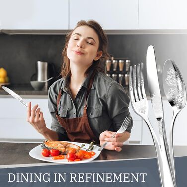 Набір столових приборів DRAGON RIOT на 6 осіб (30 предметів) з нержавіючої сталі, рожеве золото, елегантний набір ножів, виделок та ложок для дому, вечірки, ресторану. 30 предметів (сріблястий колір 60 предметів)