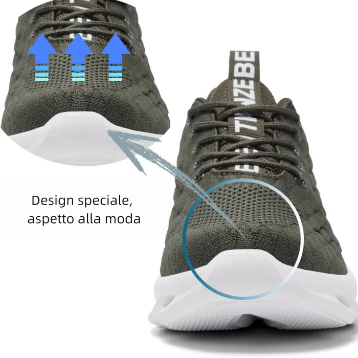 Чоловічі кросівки для бігу, тенісу та фітнесу. Легкі, дихаючі, зелені, 42 EU