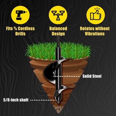 Ручний культиватор Power Planter 307 для саду, висадки цибулин та рослин у горщиках, для великих цибулин, преміум-якість