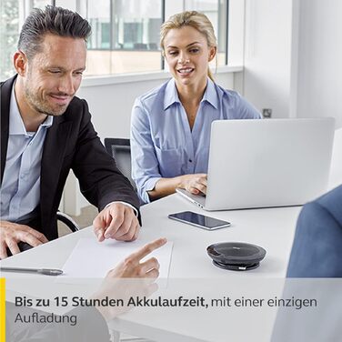 Jabra Speak 510: Портативна Bluetooth колонка для конференцій, чорна. Підключення до ноутбука, смартфона, планшета через USB