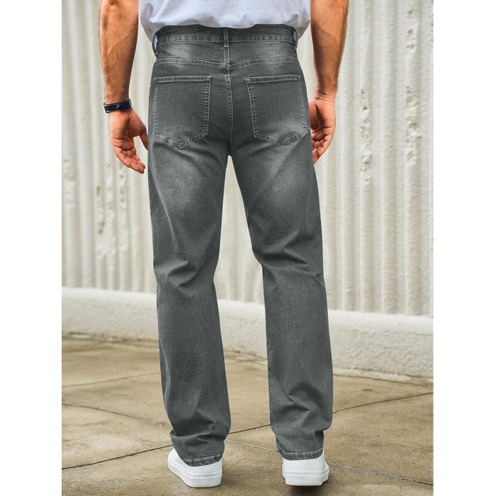 Чоловічі джинси Runcati Regular Fit: зручні стрейч джинси з деніму для повсякденного носіння, сірі, розмір XL