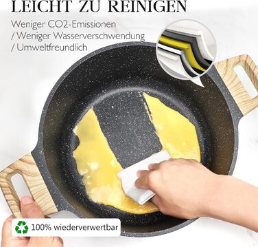 Набір кухонного посуду GiPP з кришкою, антипригарне покриття з кераміки, набір каструль та сковорідок для всіх типів плит, (сірий, 14-ти частинний)