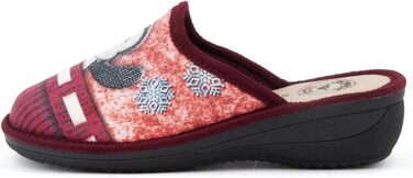 Тапочки жіночі JOMIX Winter Hausschuhe, зручні домашні капці, італійські сліпони для дому (39 EU, бордовий)