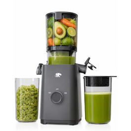 Шнекова соковижималка Slow Juicer для овочів та фруктів з широким завантажувальним отвором 120 мм, холодний віджим, функція самонарізання, 2 сіта, BPA-free