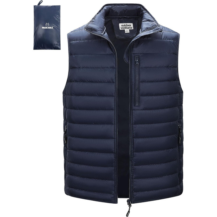 Чоловіча степна жилетка Outdoor Ventures - тепла, легка, для спорту та активного відпочинку (гольф, біг, походи) - темно-синій, XXL
