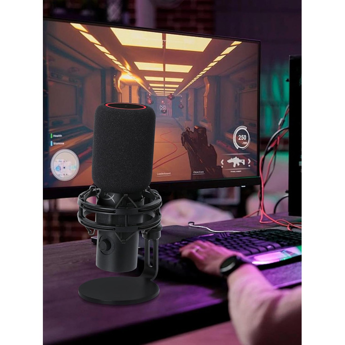 Кріплення для мікрофону HyperX QuadCast та інші - кріплення на стіл з поп-фільтром, сумісне з Blue Yeti, Razer Seiren Mini V3, Fifine AM8, YOUSHARES (XI. QuadCast 2 Windschutz - Dachlos)