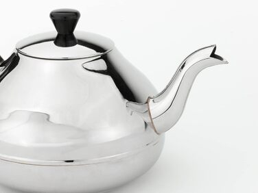 Bredemeijer small single-walled stainless steel teapot, 1.25 liters with black handle
