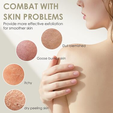 Скрабер для тіла INNERNEED з м'якого силікону харчового класу, душова щітка, щітка для очищення рук, ніжне пілінгування та хороша піна, (Набір 6) 2 захисних чохли