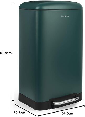 Відро для сміття Les Collectors №712, 30 л, зелене, знімний внутрішній відро, міцне, тихий закриття