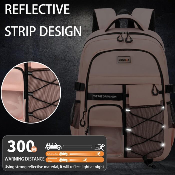 Водонепроникний рюкзак для школи: великий, міцний, для підлітків та дорослих (рожевий)