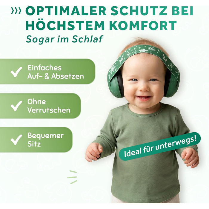 Schallwerk Mini+ - Шумоізоляційні навушники для малюків (Jungle Green)