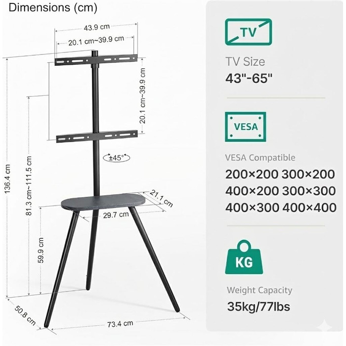 Стійка для телевізора 43-65