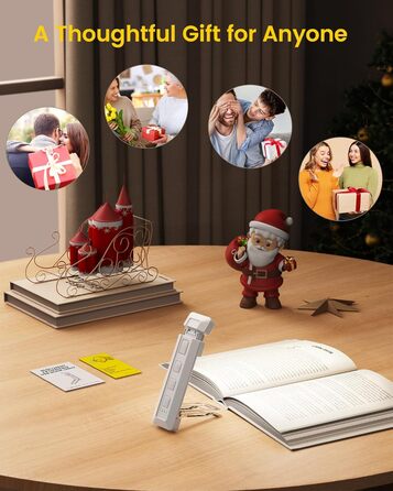 Glocusent LED лампа для читання з кріпленням для книг, висувна лампа для книг, нічник з 5 рівнями яскравості та 3 кольорами, USB-зарядка з таймером для дітей – ідеально для шанувальників Бібі та Тіни, білий колір