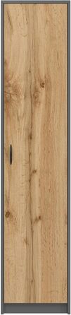 Bookshelf Wardrobe Shelf White 40cm wide 180cm high Cabinet Organizer Multi-purpose Cabinet with 4 adjustable shelves Filing cabinet Shelf Wall narrow Wood for bedroom hallway basement office (Anthracite Oak)