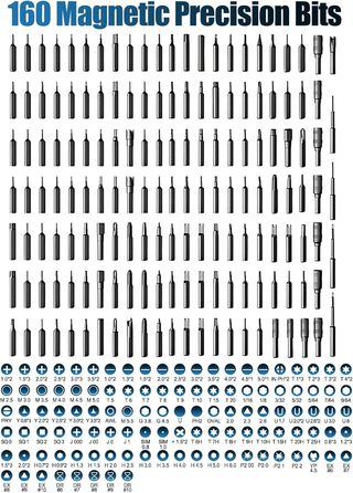 Електрична викрутка QKTYB 181 в 1 з акумулятором, 3.7V, 160 біт, 3 режими, для ремонту iPhone, ноутбуків, окулярів, годинників