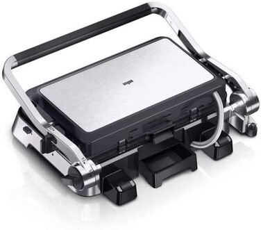 Електричний гриль Braun MultiGrill 7 CG7020: контактний гриль, BBQ та духовка 3-в-1, 2000W, велика поверхня для приготування (12 бургеров), миється в посудомийній машині, з піддоном для жиру