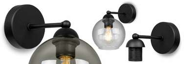 Настінний світильник Kinkiet Light Home, чорний з жовтим, E27 60 Вт