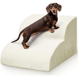 Сходи для собак Niubya, 62 см, для котів та собак, для літніх та поранених тварин, знімний чохол, високощільна піна (Сірий, 5 сходинок)