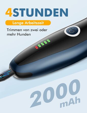 Професійна машинка для стрижки собак та котів Leise, набір, IPX7, для довгої шерсті, електрична