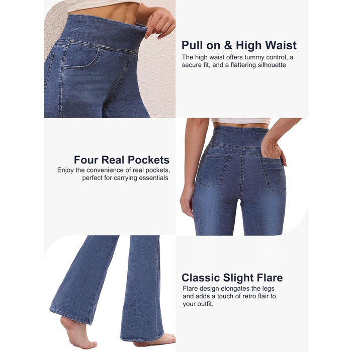 Джинси жіночі Chase Hot Bootcut, висока талія, еластичні джеггінси з кишенями, темно-сині (XXL, внутрішній шов 29)
