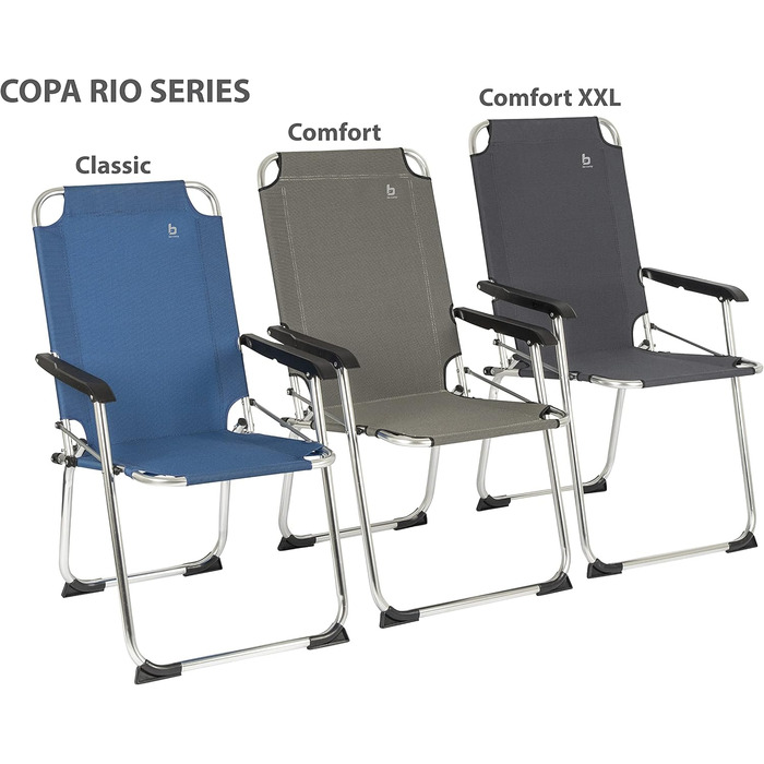 Крісло для кемпінгу Bo-Camp Copa Rio Comfort: складане, чорне, для відпочинку на природі та риболовлі