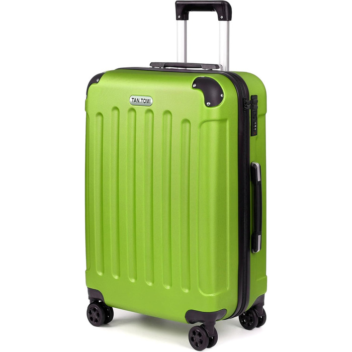 Чемодан ручної об'єм TANTOI, валіза на колесах, жорсткий корпус, кодовий замок, телескопічна ручка, для подорожей та ділових поїздок (зелений, L)