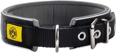 Нашийник для собак HUNTER Neopren Reflect BVB, світловідбиваючий, з підкладкою, чорний/жовтий, 55 см