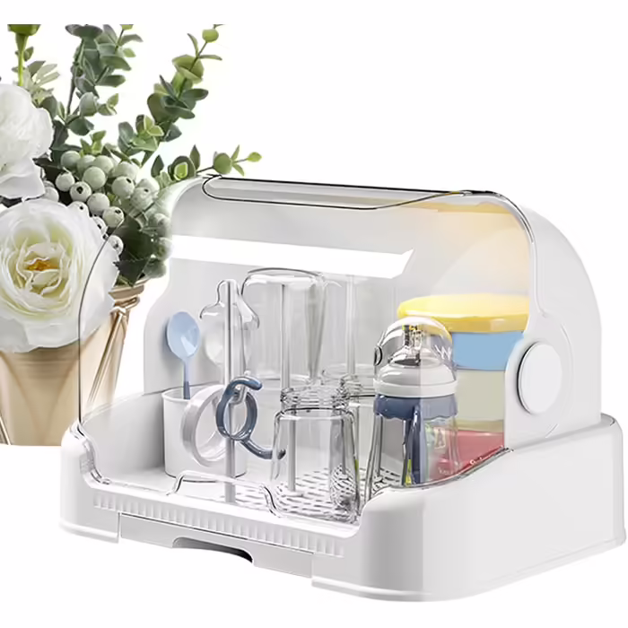 Bottle Storage Box - Bottle Sterilizer for Bottles, Bottle Organizer | Bottle Storage Box, Dustproof for Babies, Countertop Drying Rack