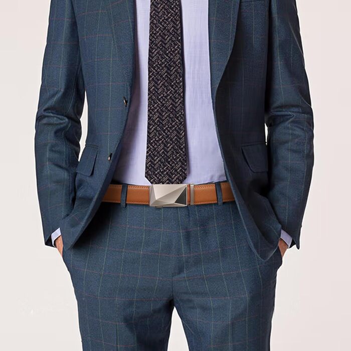 Чоловічий шкіряний ремінь SENDEFN з автоматичною пряжкою, ширина 35 мм, регульований розмір, колір 