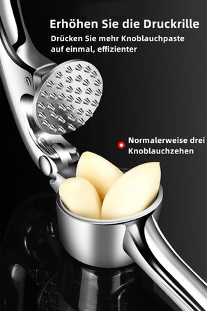Пресс для часнику - високоякісний кухонний інструмент з ергономічним важелем для ефективного подрібнення часнику