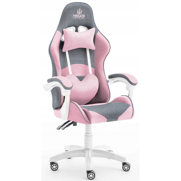 Ігрове крісло HELL'S CHAIR Rainbow Pink-Gray, тканина