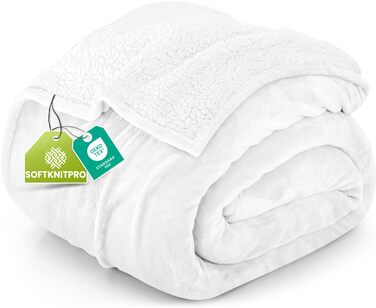 Плед Utopia Bedding з штучного хутра Sherpa, 200x150 см: теплий, м'який, для ліжка, дивана, кемпінгу та подорожей