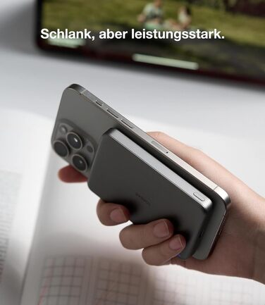 Портативний зарядний пристрій TORRAS MiniMag 10000mAh з MagSafe для iPhone 17 Pro Max, AirPods, iPhone Air 12-16, швидка зарядка, бездротовий, USB-C, сірий титан, 10000 mAh